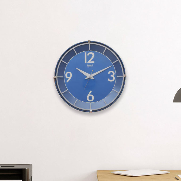 Blue Designer Sweep Second Clock Orpat