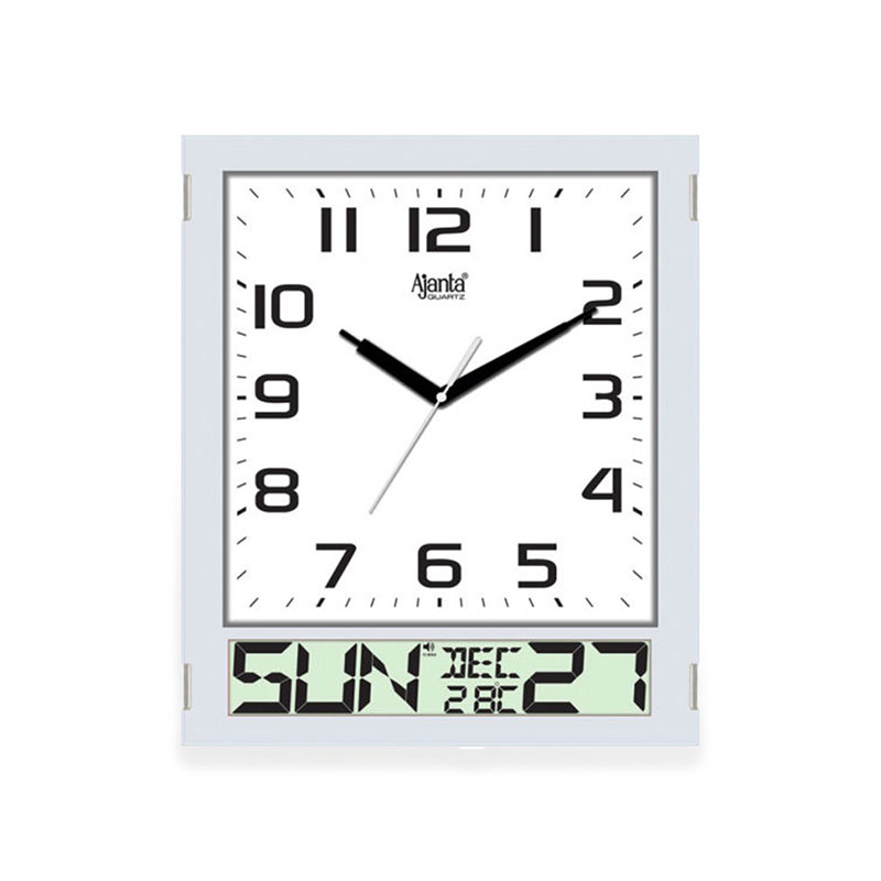 Digital Designs Kalendar Design Silent Sweep Wall Clock LCD Day & Date Window by Acctim 27cm 