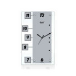 Wooden Glass Clock 7697 Silver